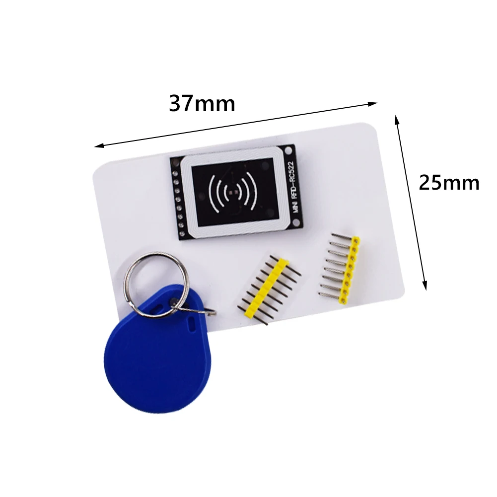 

RFID Kit RC522 Reader Chip Card NFC Reader Sensor Module Key Ring Standard S50 Blank Card/Shaped Card Curved /Straight Row Pin