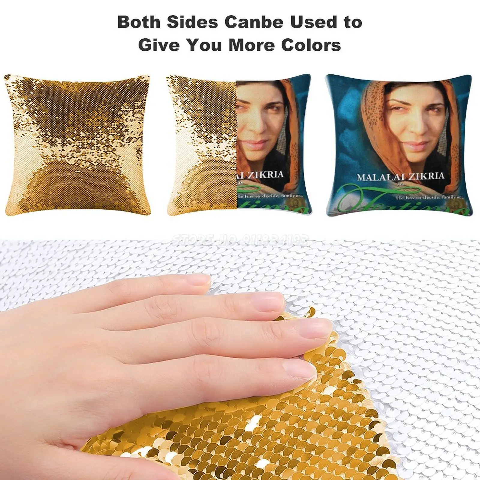 Fatima Sequin Pillowcase Magical Cushions Cover 40X40cm Mermaid Filipino Romance Ofw Foreign Woman Beautiful Afghan Noriel Moral | Дом и сад