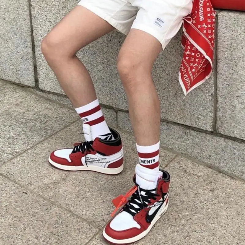 

Hot Off-White x Air AJ 1 AJ1 Retro High OG The Ten Chicago UNC White AQ0818-100 Men Women Basketball Sneakers Shoes