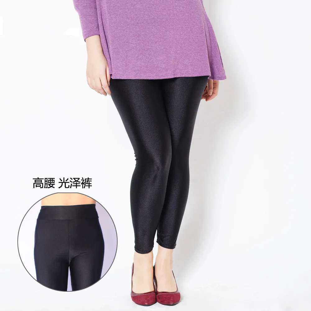 Легинсы из нейлона высокой плотности больших размеров легинсы с талией яркие