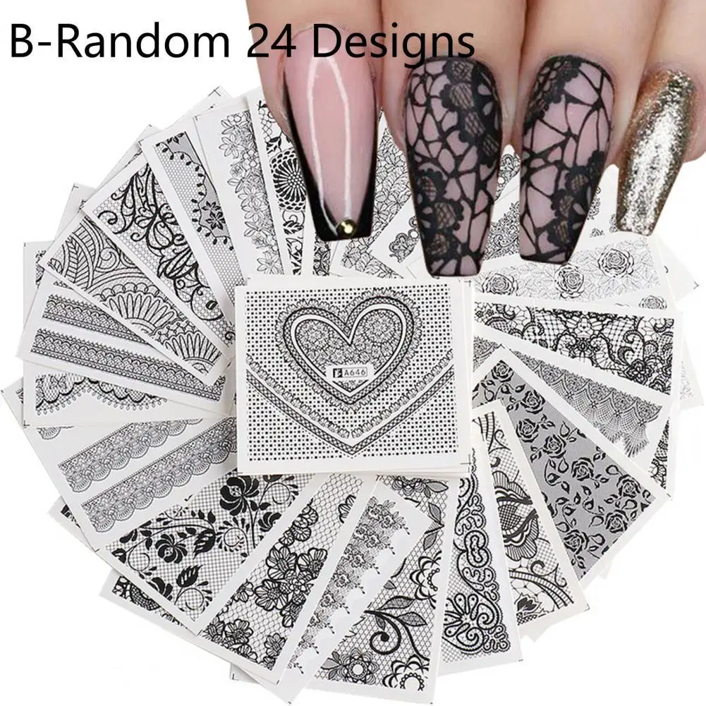 

24Pcs/Set Nail Transfer Vivid Images DIY Colorful Roll Totem Stickers Manicure Sliders Decoration for Female