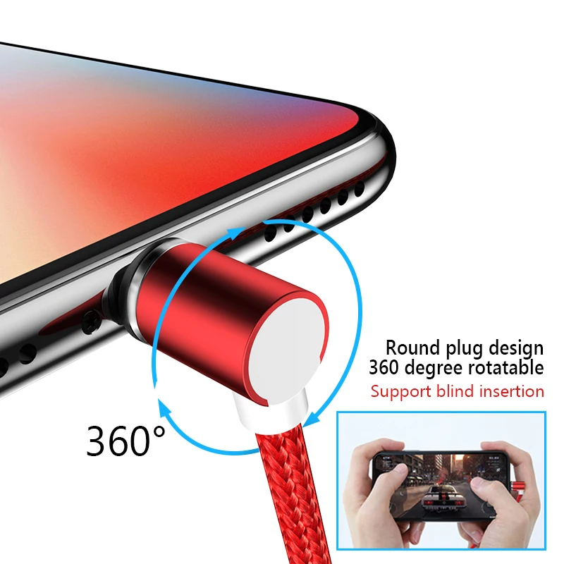 ! Магнитный кабель ACCEZZ L образный для быстрой зарядки Micro USB Тип C iPhone Samsung Xiaomi