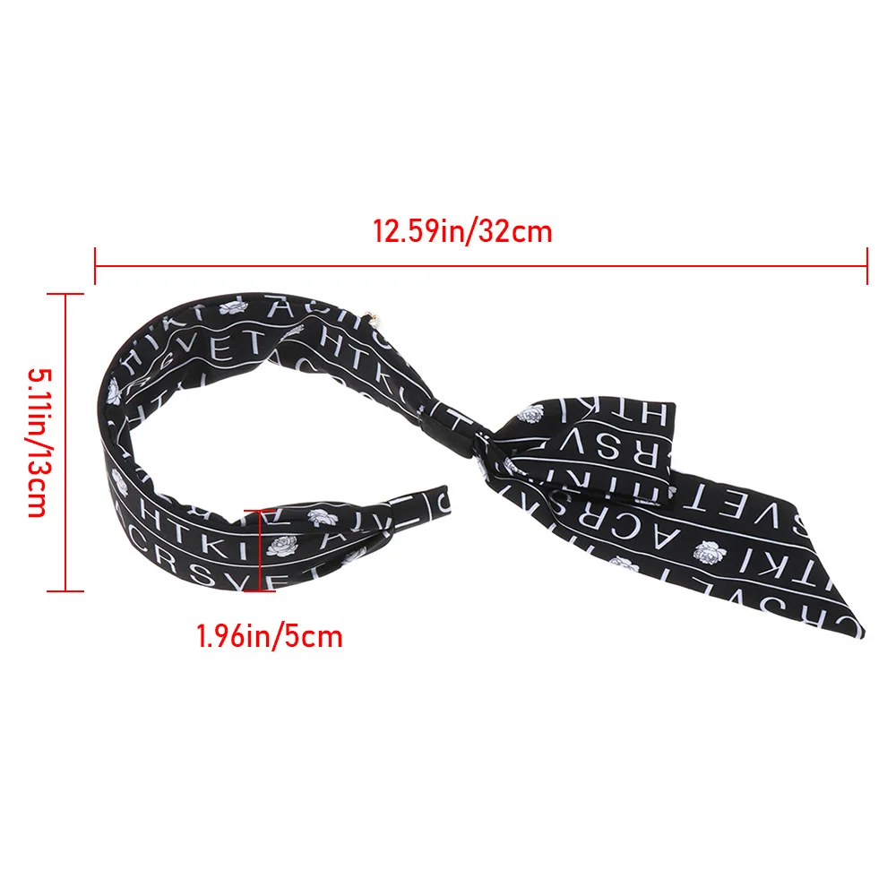 

Korean Version of The New Fabric Letters Tied in The Middle of The Black Side Wide-brimmed Headband Ladies Hair Accessories