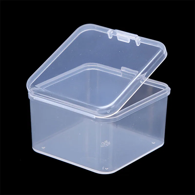 5 см квадратная PP пластиковая коробка полупрозрачная настольная для хранения Кол