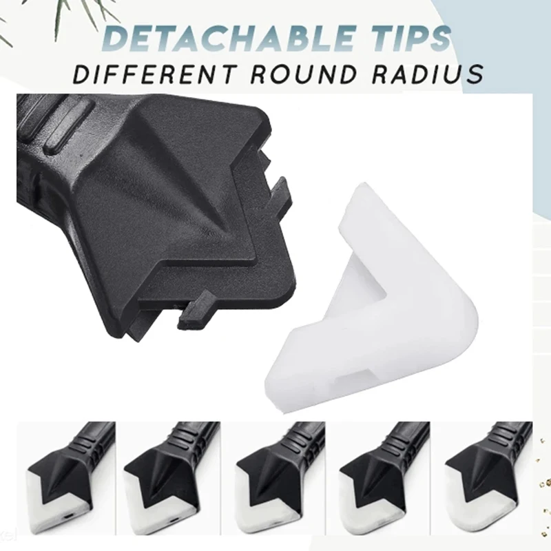 

6pcs/set 3 in 1 Silicone Caulking Tools Silicone Trowel Residue Scraper for Kitchen Bathroom Wall Floor Tile Sink L9