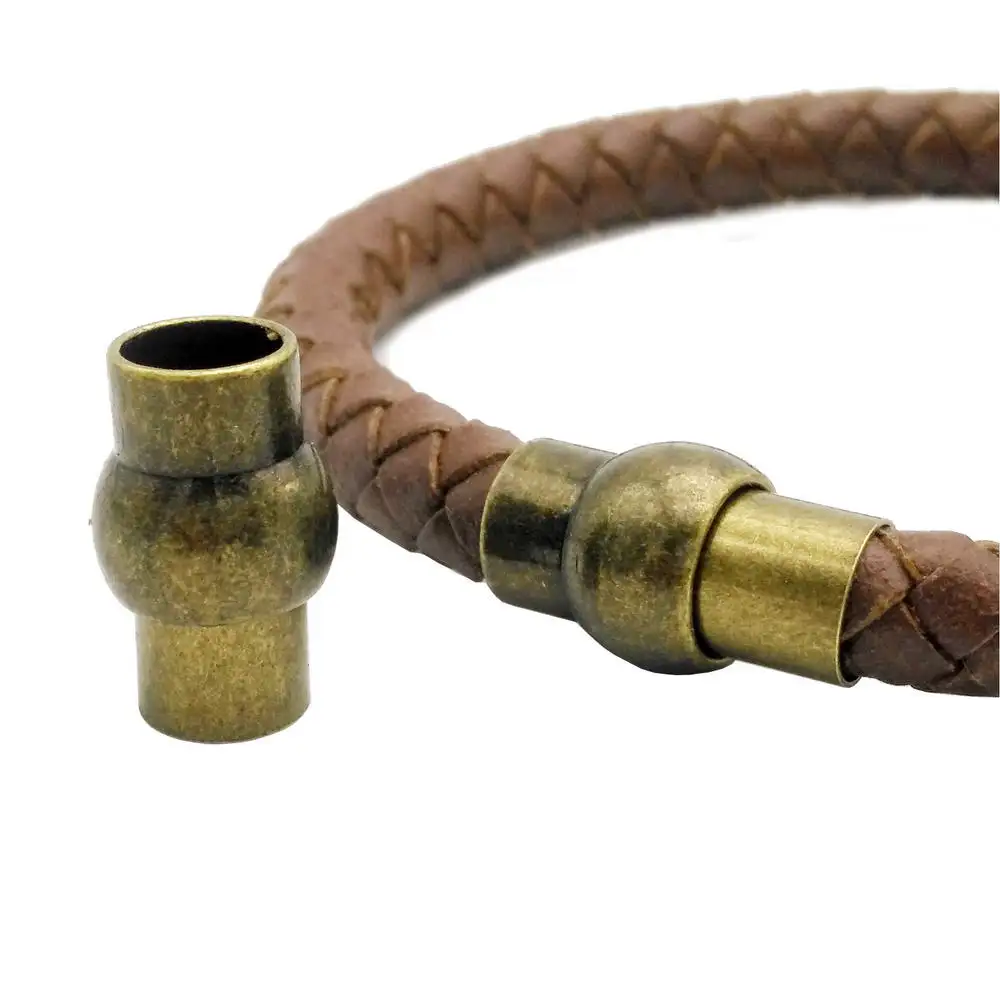 

Aaazee 3 шт. 8 мм круглые магнитные застежки с отверстием для изготовления браслетов, клей для шнура, античная бронза