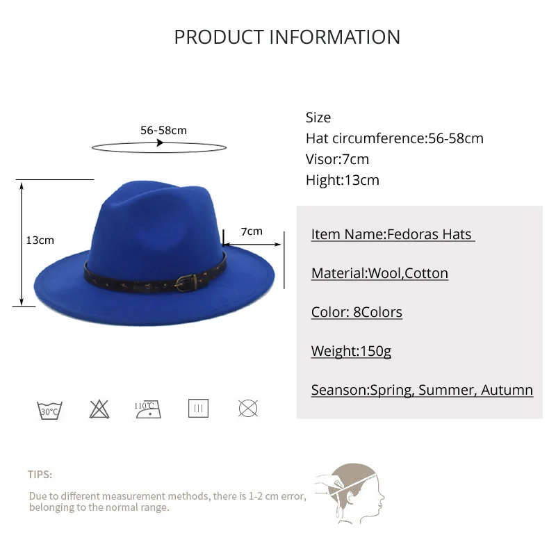 Elegant Ladies Autumn And Winter Warm Faux Wool Hat Harajuku Style Hat High-Top Jazz Hat Male Panama Hat F74