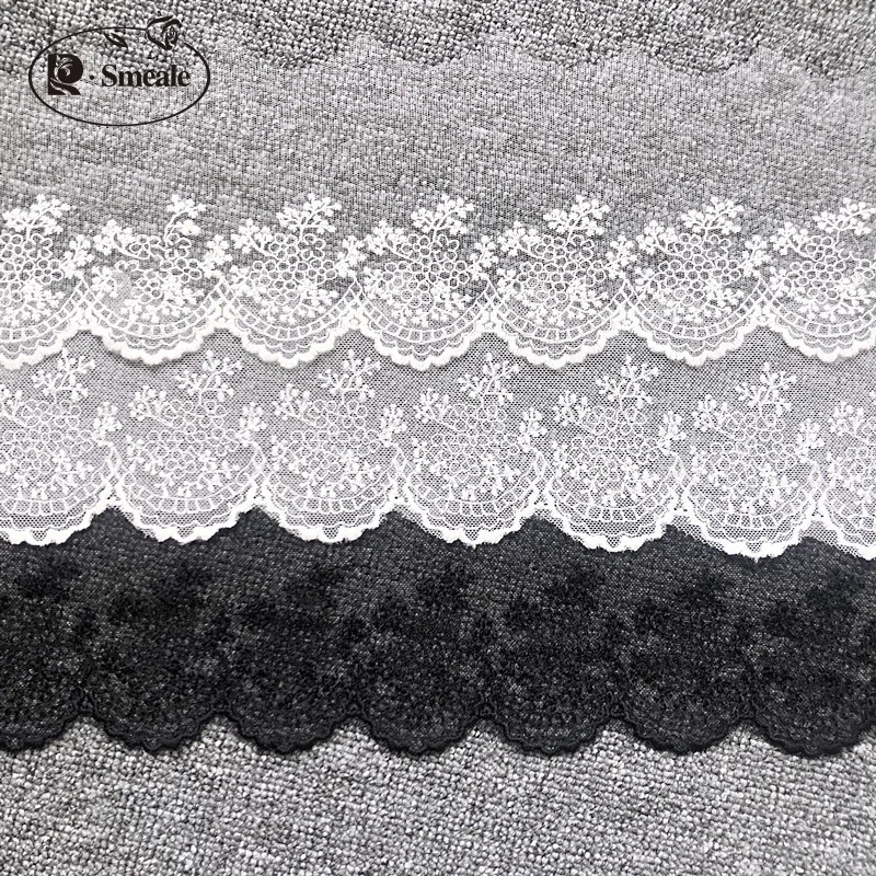 

4-5-10Yards Width 11cm ivory Cotton Wire Embroidered Lace Fabric , DIY Handmade Lace Materials, Clothing Accessories Lace RS112