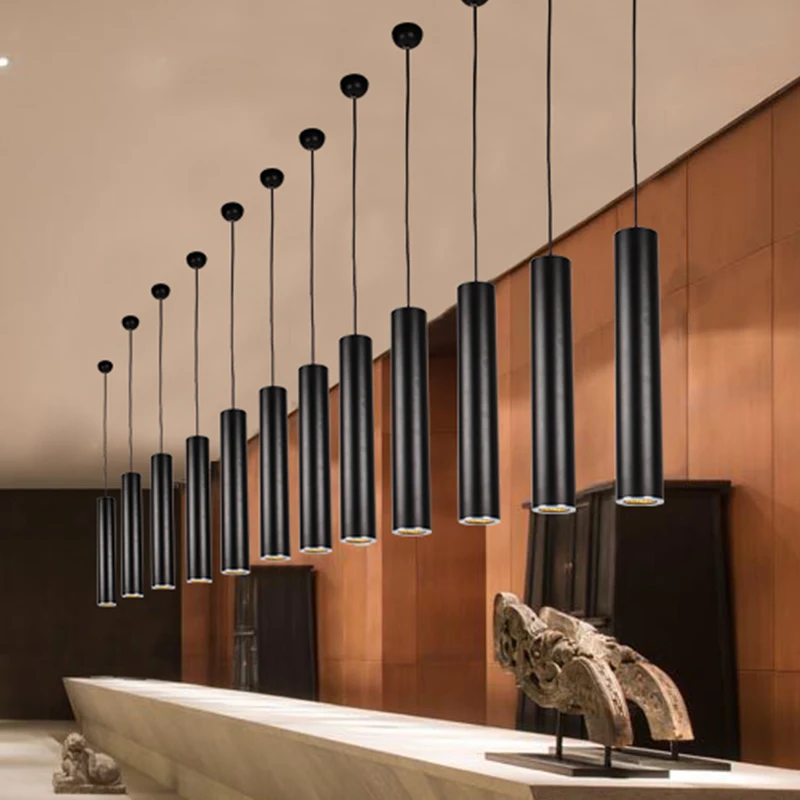 Алюминиевый длинный трубчатый светодиодный подвесной светильник Dia8cm длина