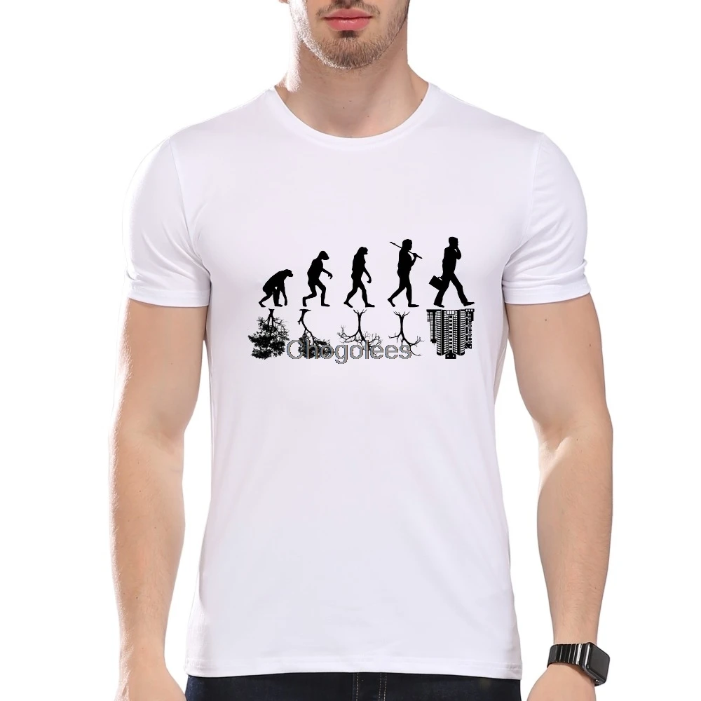 Футболка мужская с забавным принтом эволюции модал хипстер летняя | Мужская