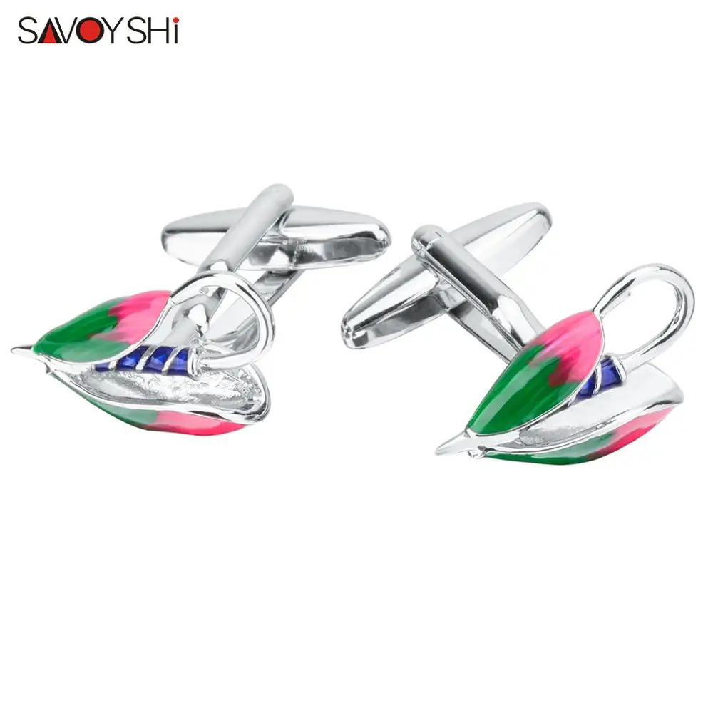 

SAVOYSHI Colorful Enamel Cuff links Novelty Fishhook Cufflinks for Mens Shirt Brand Cuff nails High Quality Men Jewelry Gemelos