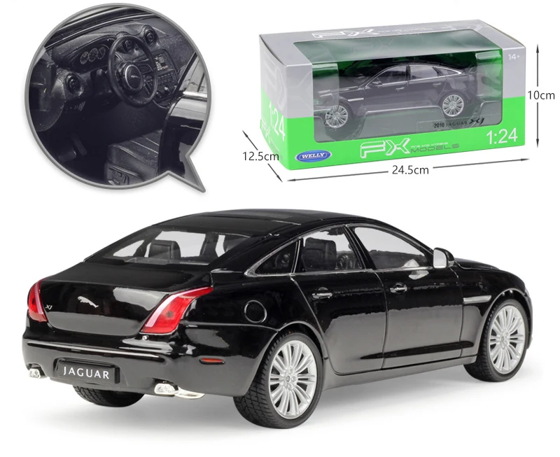 Модель автомобиля WELLY 1:24 литая машинка Классические игрушки 2010 JAGUAR XJ высокий