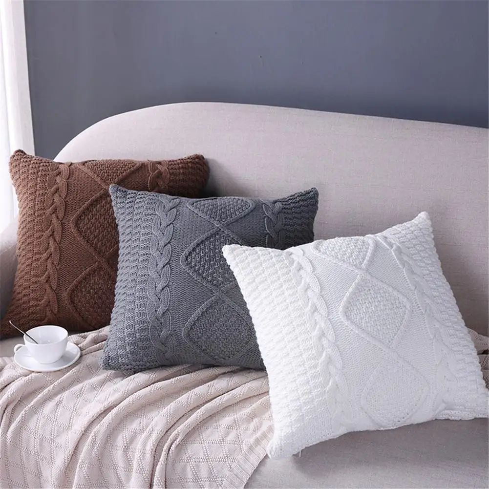 

Nordic Knitted Pillow Cover Cushion Cover Pillowcase Home Soft Decor Coreless Pillow Cushion Cover Car Decor Photography Props