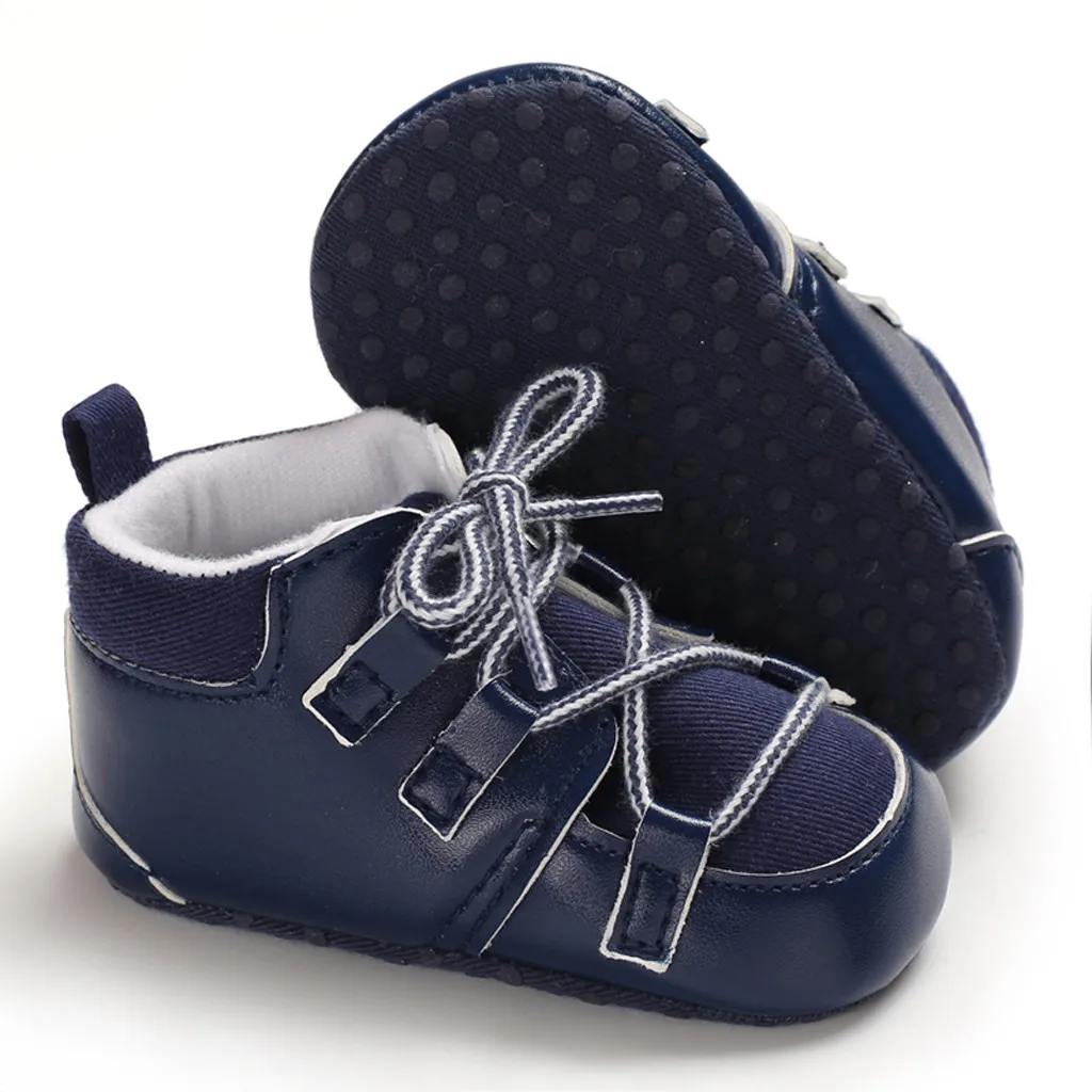 Однотонные кожаные рандомные кроссовки SAGACE на шнуровке обувь для первых шагов