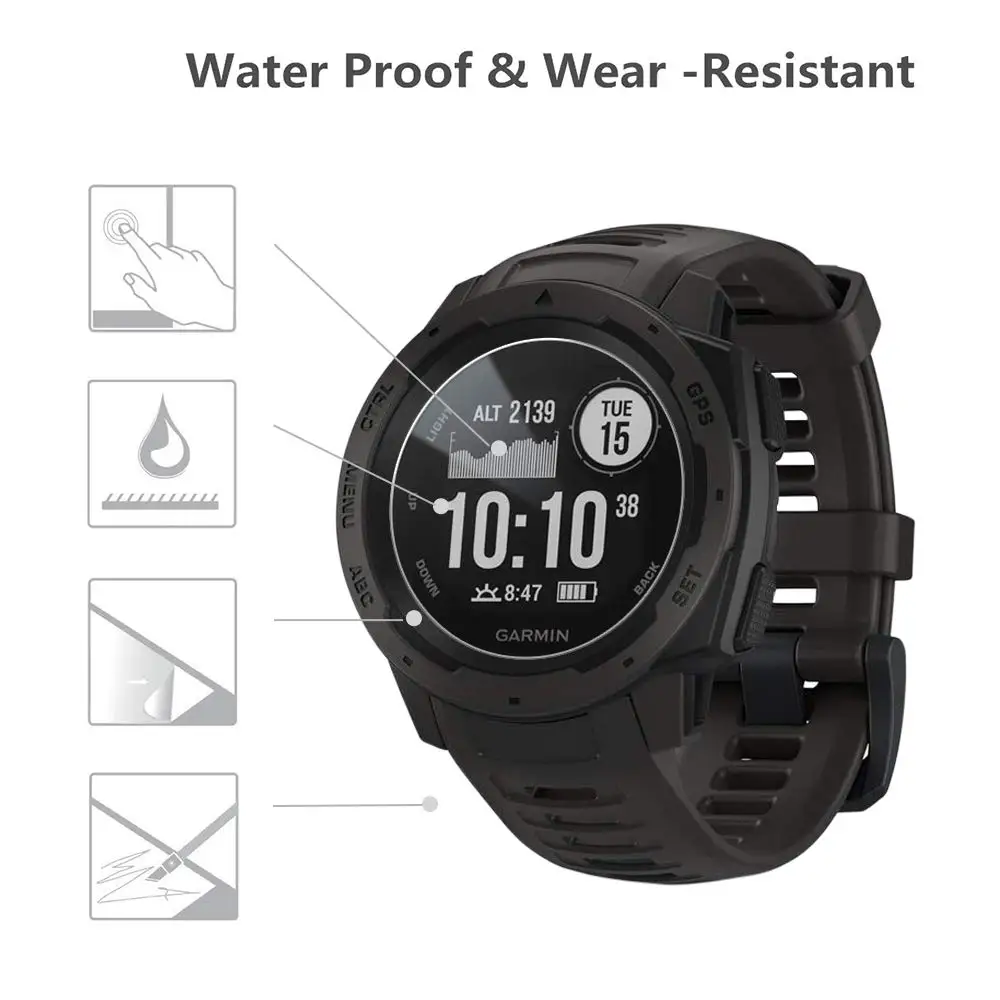 2 шт протектор экрана для Garmin Instinct Закаленное стекло 3D 9H твердость ультра