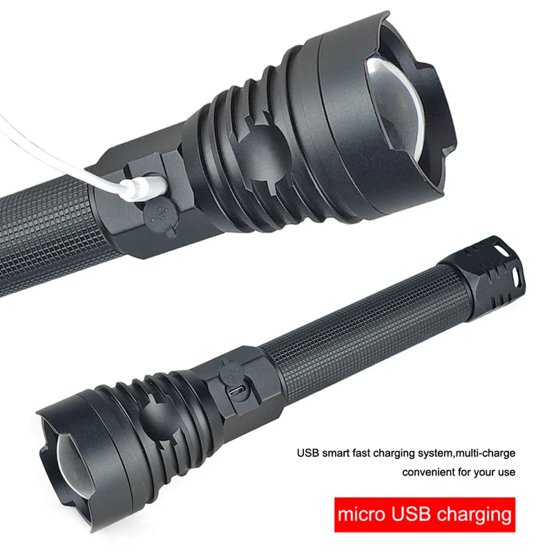 저렴한 슈퍼 강력한 LED 손전등 USB 충전식 토치 XHP90 Led 플래시 라이트 18650 또는 26650 핸드 램프 XHP90.2 캠핑 랜턴, 조명, 라이트닝, 밝은, 잘 보이는, 식별