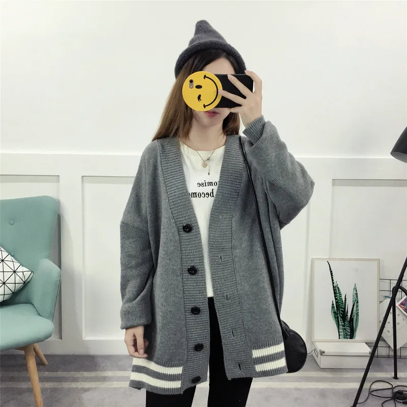2019Autumn Winter Batwing long Sleeve Knitwear Cardigan Women smooth Knitted Sweater pocket design Cardigan Female Jumper Coat