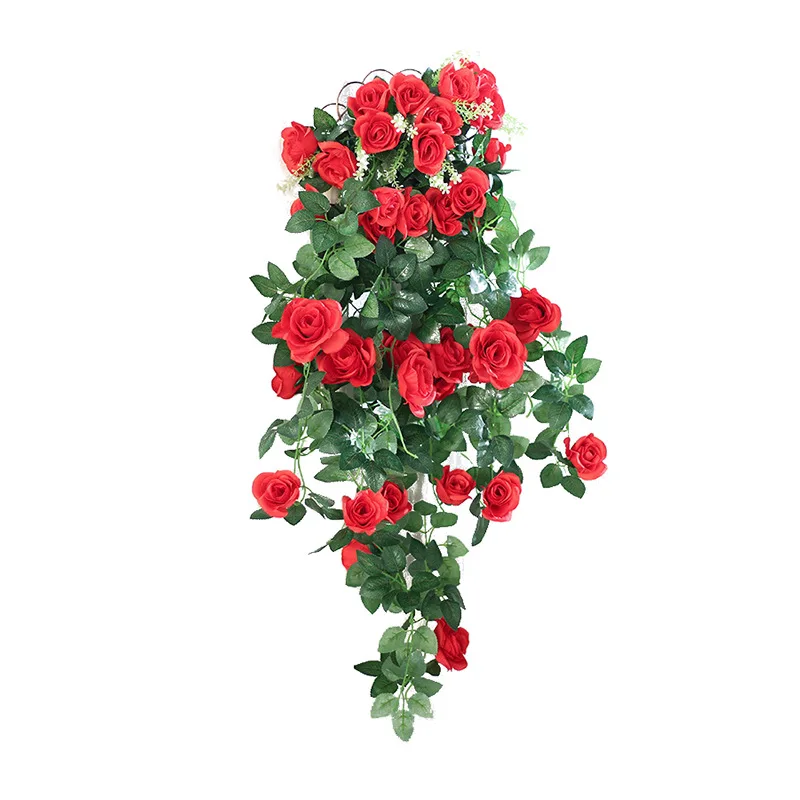 1 букет искусственных цветов украшение в виде лианы настенные подвесные розы