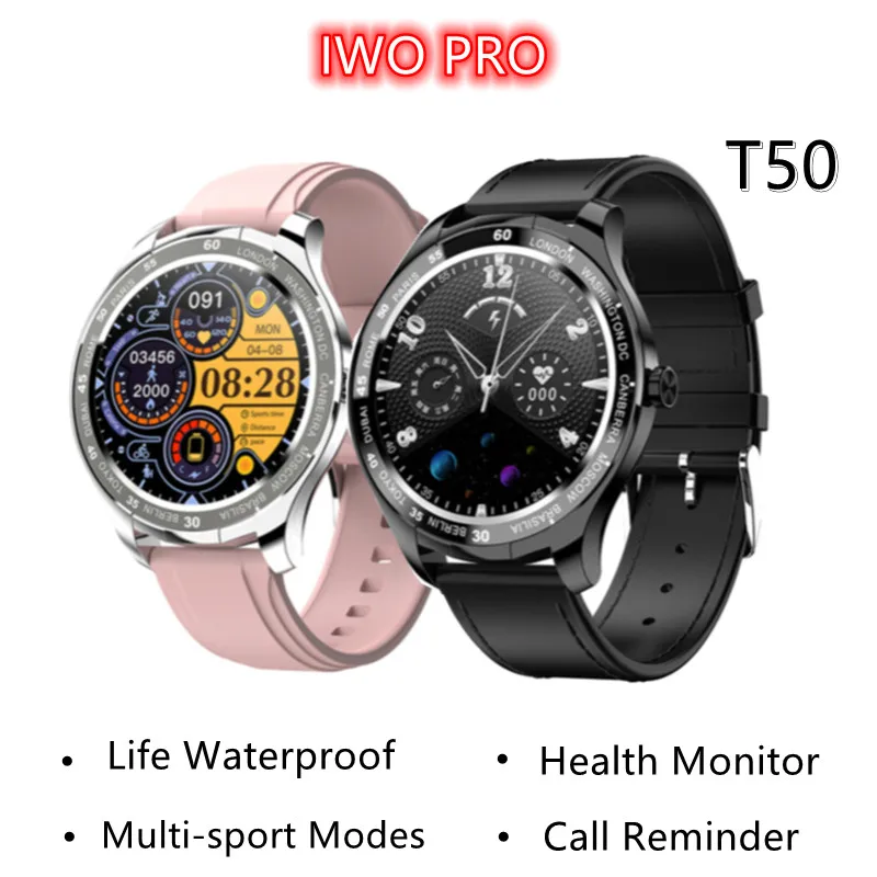

2020 T50 Smart Watch Women IP67 Weaterproof 1.3 inch Full Touch Screen Long Standby Smartwatch Men for Huawei Xiaomi Watch