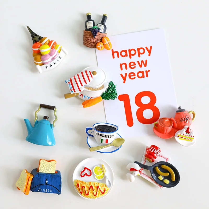 Магниты на холодильник имитация пищи хлеба кофе магнитная палка домашнее