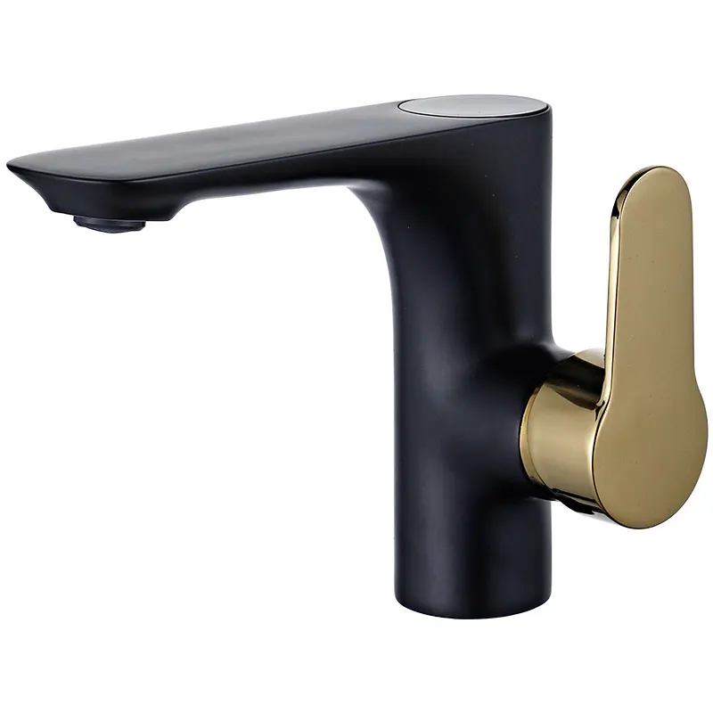 

All copper black LED temperature display hot and cold washbasin faucet bathroom washbasin faucet washbasin on washbasin table
