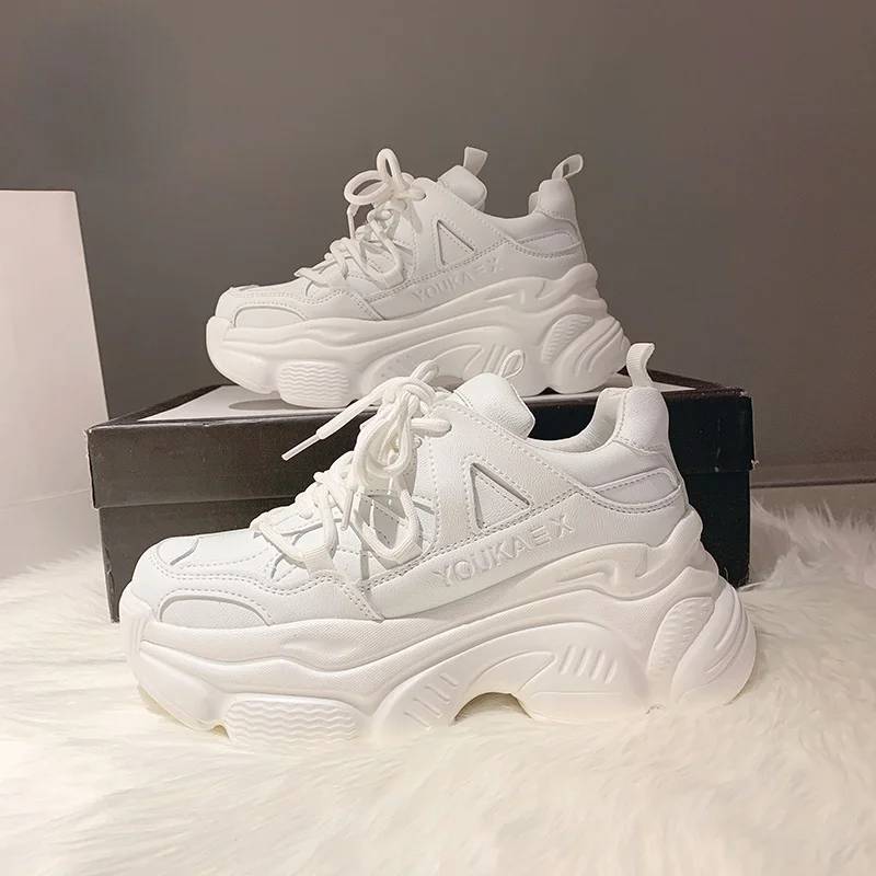 

Korean Women's Shoes Breathable Sports Shoes Brand Designer Shoes 2021 Fashion Thick-soled Sports Shoes Brand Casual Shoes
