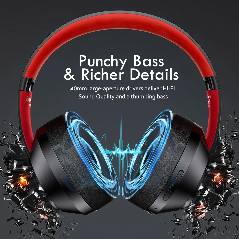 Беспроводная гарнитура Oneodio наушники с активным шумоподавлением прозрачные Hi-Fi