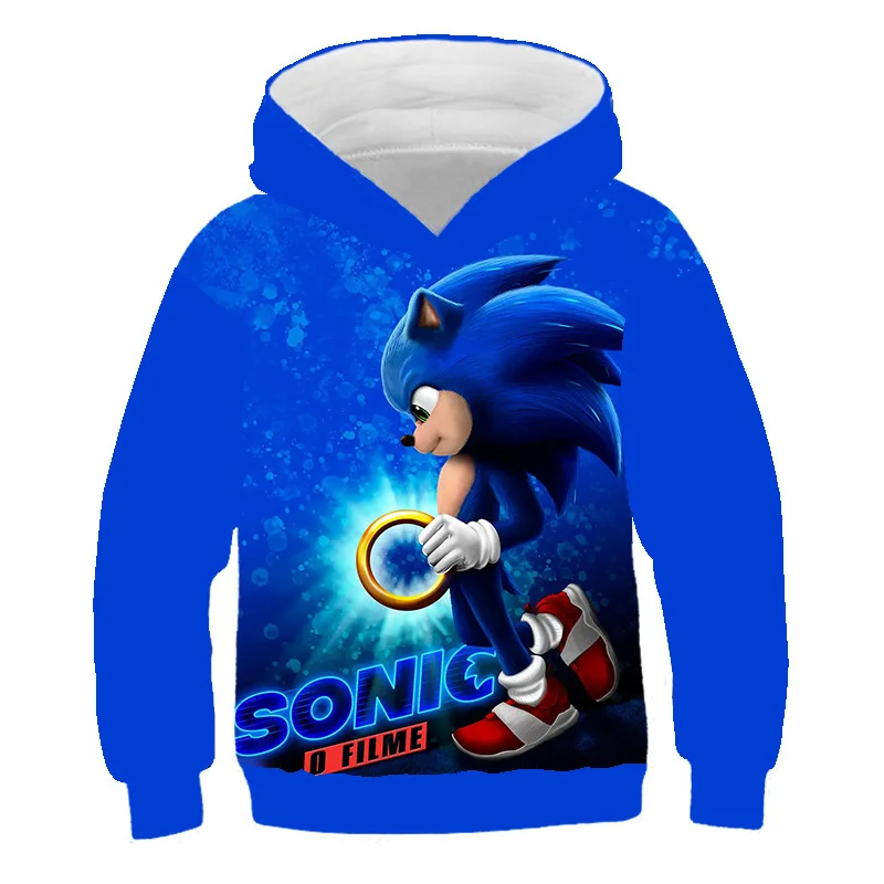 

Sonic 3D New Fashion pullover Hoodies Kids Casual Long Sleeve Sweatshirt 3D boys/girls Clothes Parent-child Style Cartoon Coat