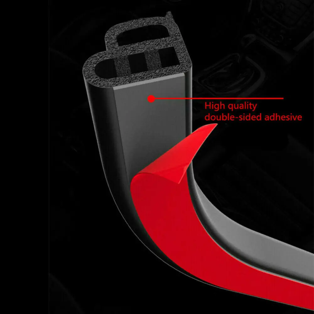 

5m Car Door Rubber Seal Strips Auto Double Layer Door Trunk Edge Moulding Sound Insulation Weatherstrip Interior Accessories