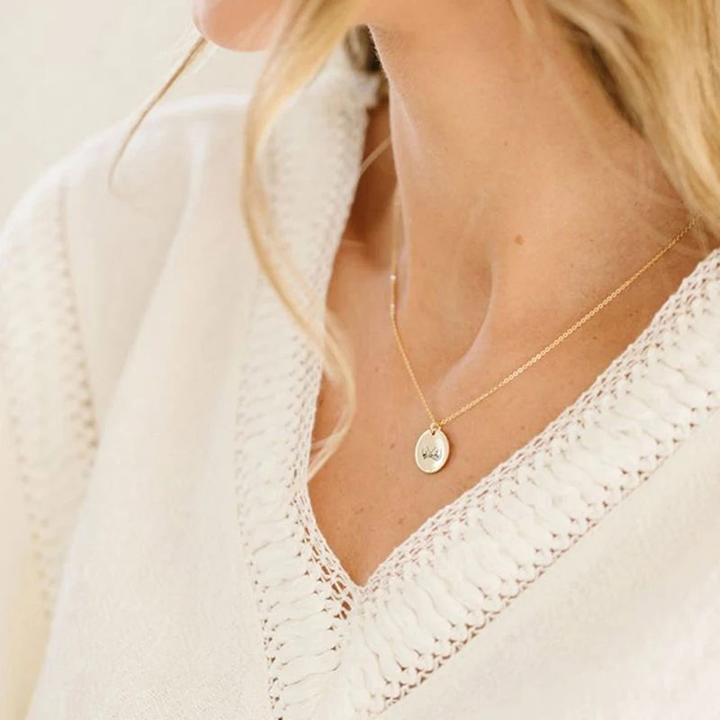 Серия жестов узорное ожерелье на заказ именные ожерелья 18K золото подвески из