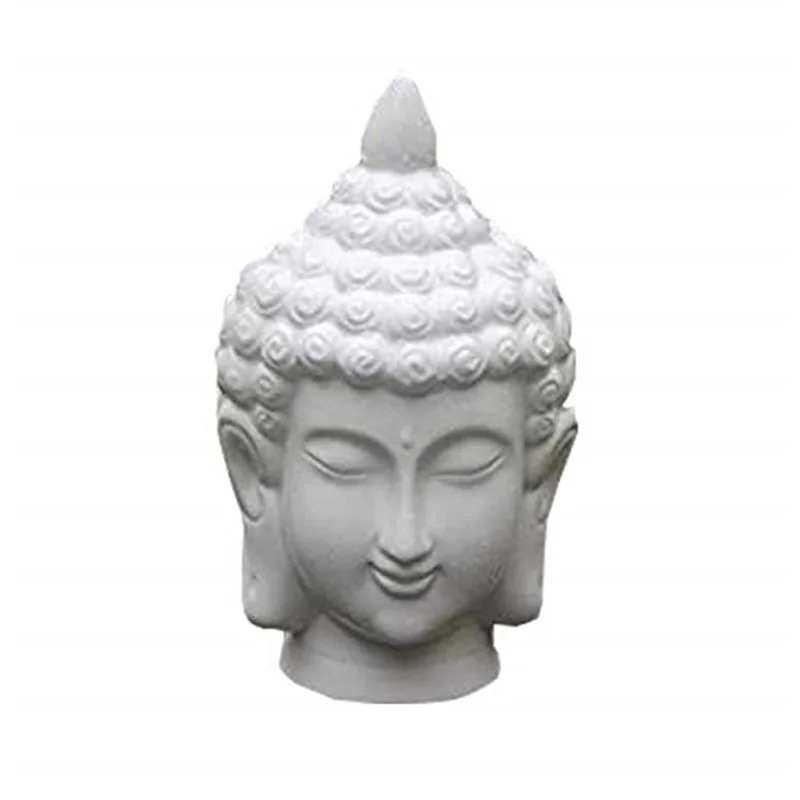 

Grarn Ceramic Buddha Head Statue Buddhist Religious White Finish Figurine,4 x4 x7.5 Inches