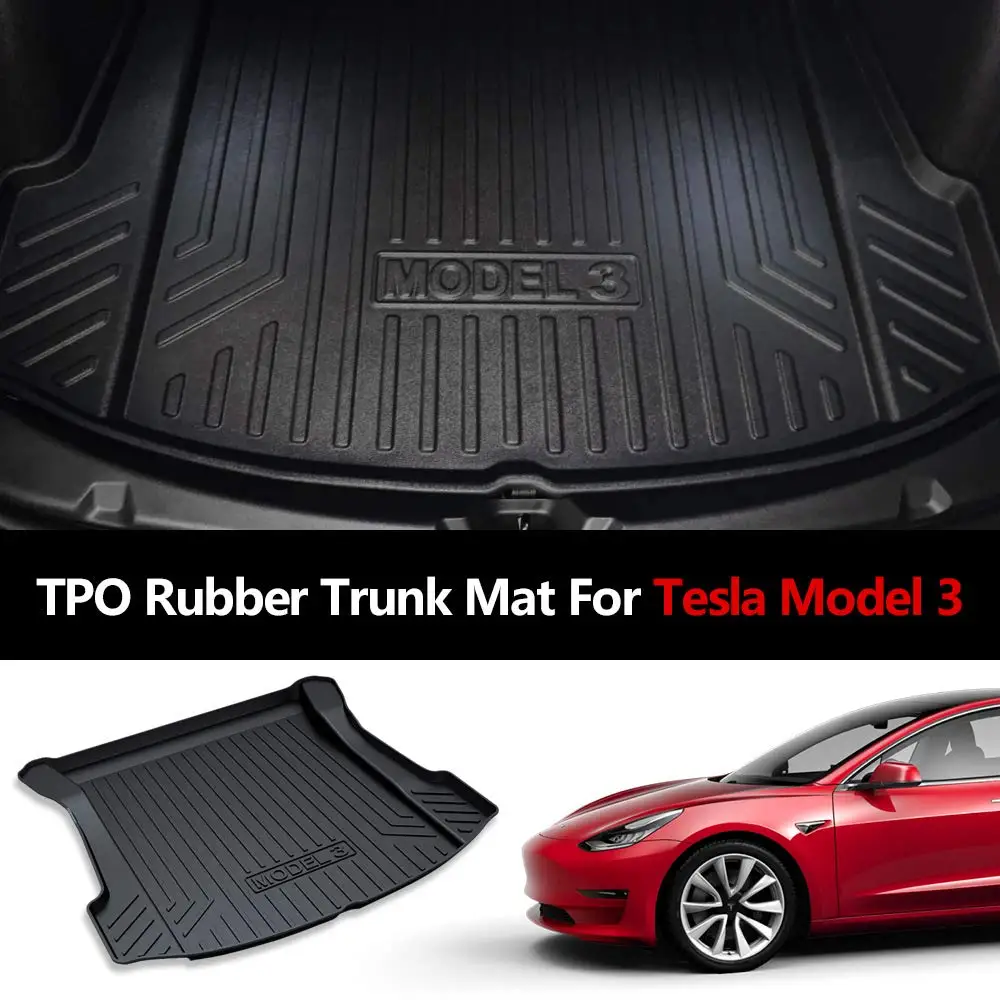Резиновый коврик для багажника Tesla модель 3 2017 2018 2019 аксессуары Черный