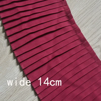 wine red 14cm wide 1,5 м/шт. Черный белый розовый синий плиссированные кружевные аксессуары для женской одежды юбка повязка манжеты декоративные боковые ткани SC549 - Цвет: wine red 14cm wide