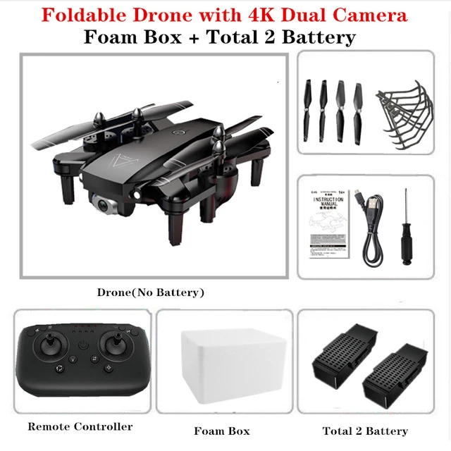 Black 4K 2B Foam 4K L103 радиоуправляемые вертолеты камера Wifi Fpv Дрон Gps Дрон удержание высоты 2,4g оптическое положение потока Дрон камера радиоуправляемые игрушки для детей - Цвет: Black 4K 2B Foam