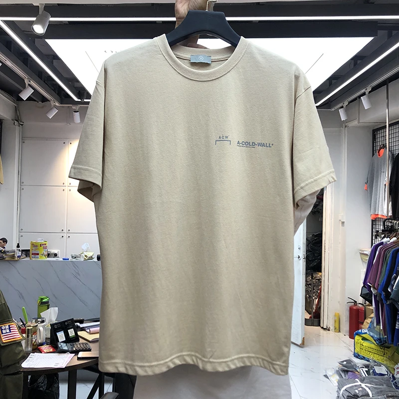 

RHUDE T-shirts Grey Green A-COLD-WALL* T-shirt ACW Tee Oversize Vintage retro A COLD WALL Tops A-COLD-WALL* Tops