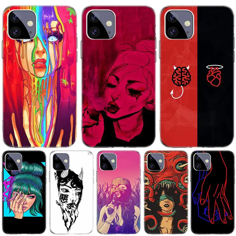 

Sexy Rebellious Girl Case for Apple iPhone 13 12 11 Pro SE 2020 X XR XS Max 7 8 6 6S Plus 5 5S Silicone Phone Cover Coque