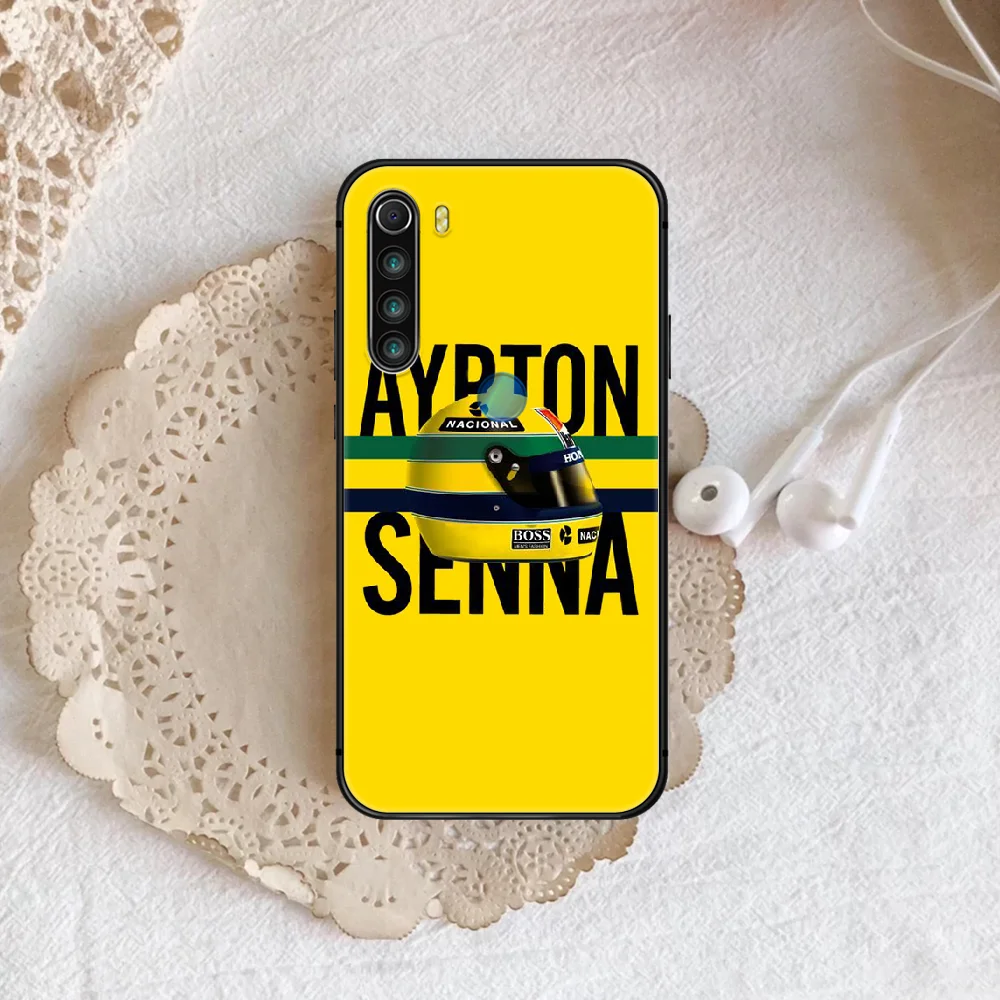 

Ayrton Senna F1 Phone Case For XIAOMI Redmi Note 5 7 8 T 9 6A 7A 8A 9S K 20 30 Pro black Waterproof Trend Coque Painting Bumper