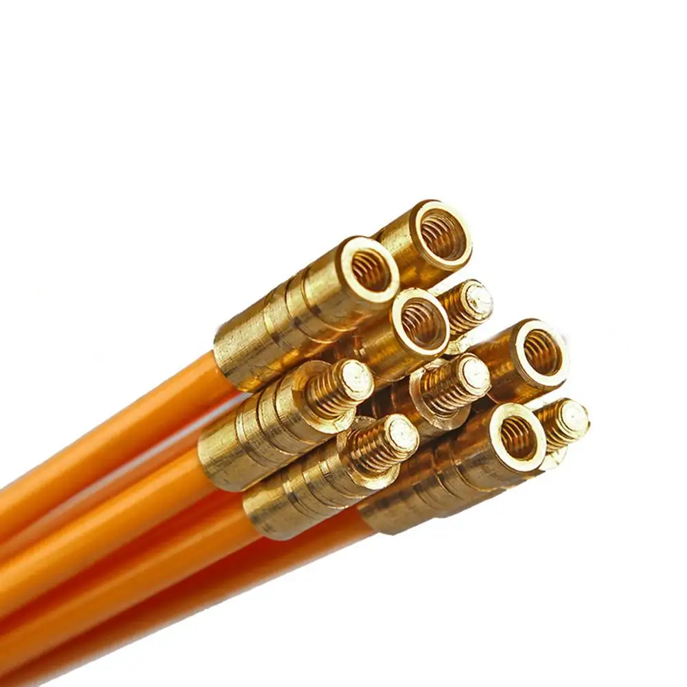 

Practical 10pcs/set 33cm Orange Fiberglass Wire Cable Running Rods Fish Pulling Wire Holder Kit Electrical Wires with Hooks
