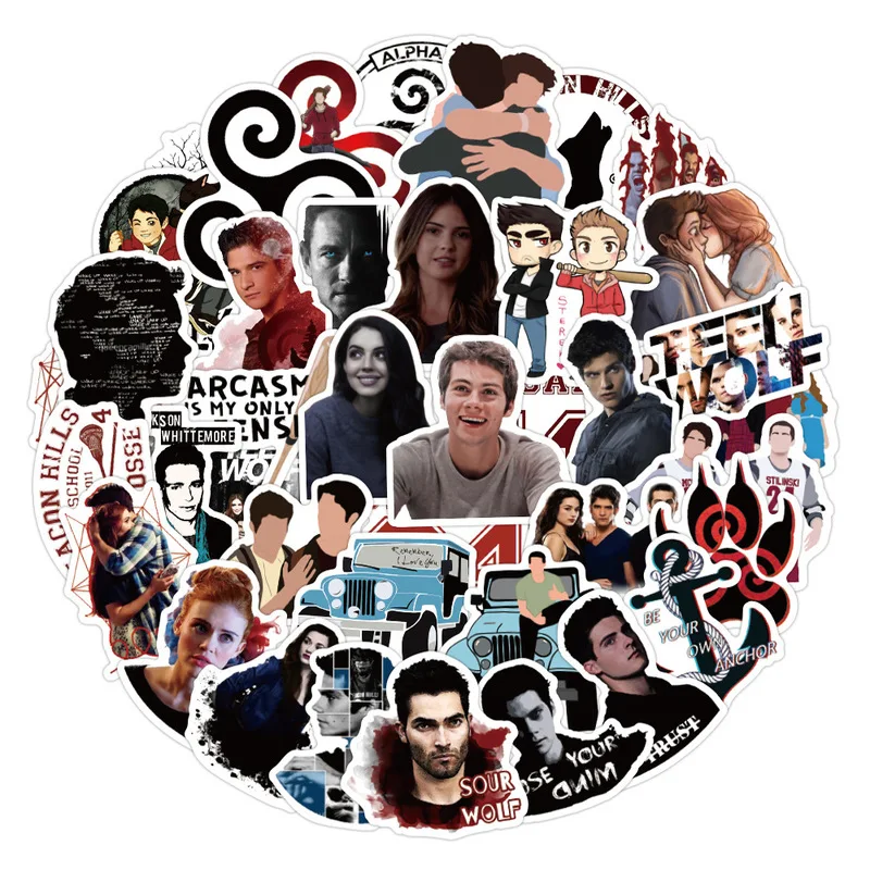 

10/50PCS Teen Wolf TV Show Stickers DIY Motorcycle Travel Luggage Guitar Skateboard Graffiti Cool Sticker Decal for Kid Fun Toy