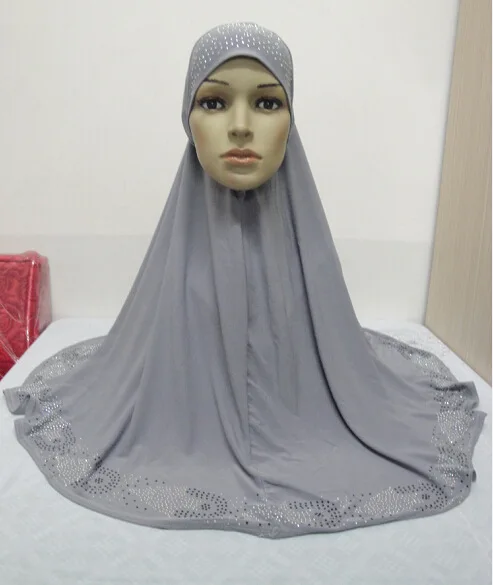 Мусульманская женщина khistar мгновенные шапочки под хиджаб головной платок стразы