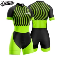 2022 womens triathlon cycling jumpsuit suit uniform breathable short sleeve bicycle clothing skinsuit padded cycling jumpsuit