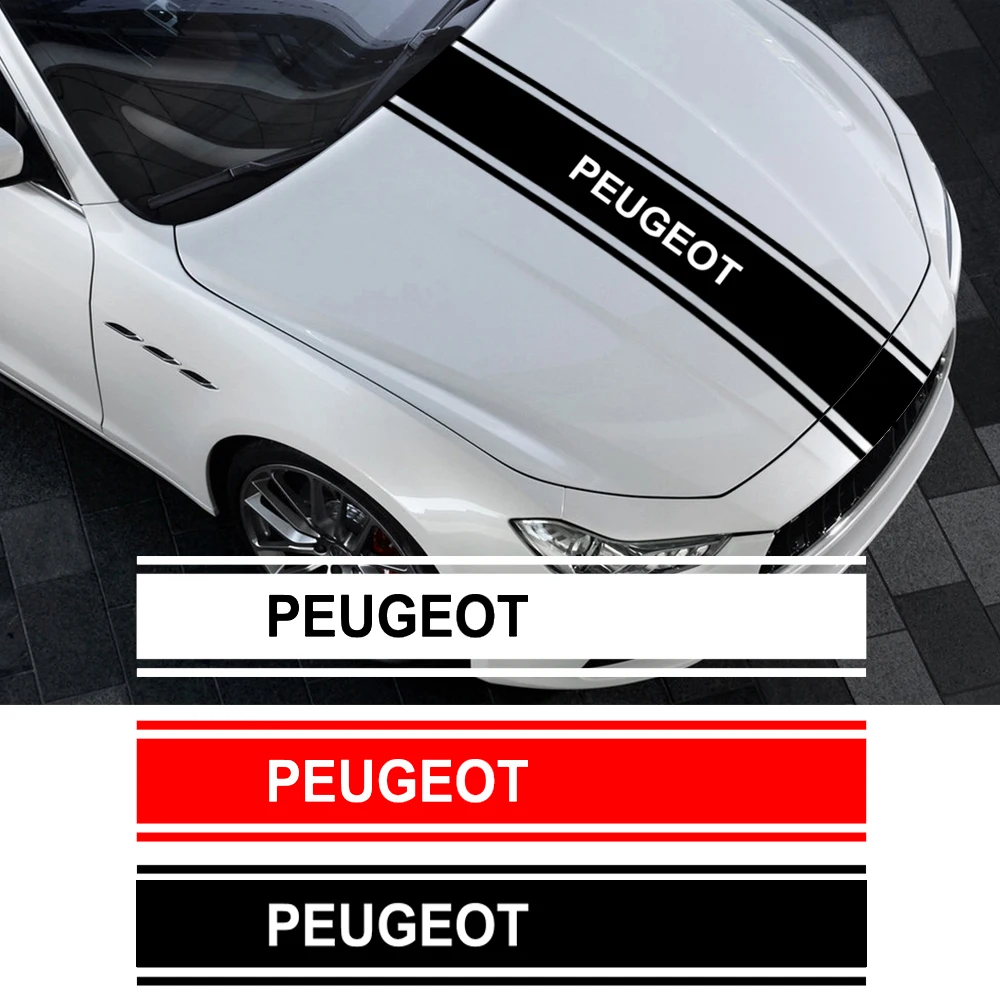 Виниловая наклейка на капот автомобиля 3 цвета для Peugeot 206 308 307 207 208 3008 407 508 2008