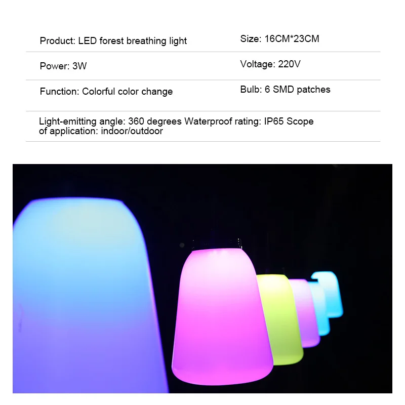 

DIY Circuit Series 5W LED Light Changeable Color LED Light Night Light Strip Mushroom Shape Outdoor Light Waterproof 220VAC
