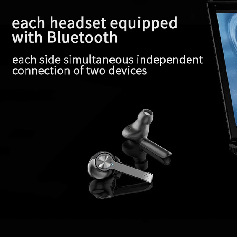 

Black Waterproof Bluetooth 5.0 Wireless Earphone Touch-Control 6D Stereo Earbuds Bass Handsfree Headset with Microphone Charging
