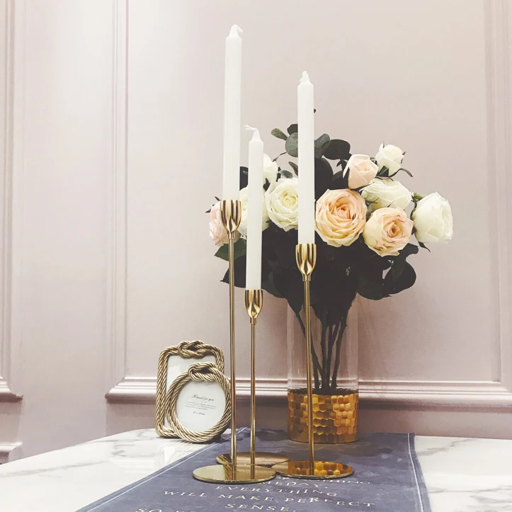 Скандинавский подсвечник Ins романтический свадебный для ужина реквизит золотые