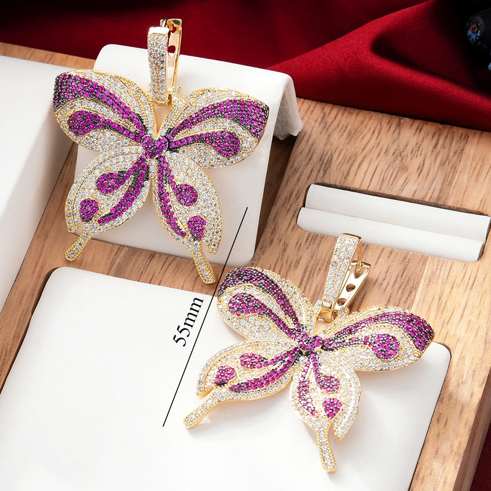 

KellyBola 2021 Women Gorgeous Full Cubic Zircon Earrings Fashion Exquisite Butterfly Earrings Wedding Accessories Jewelry