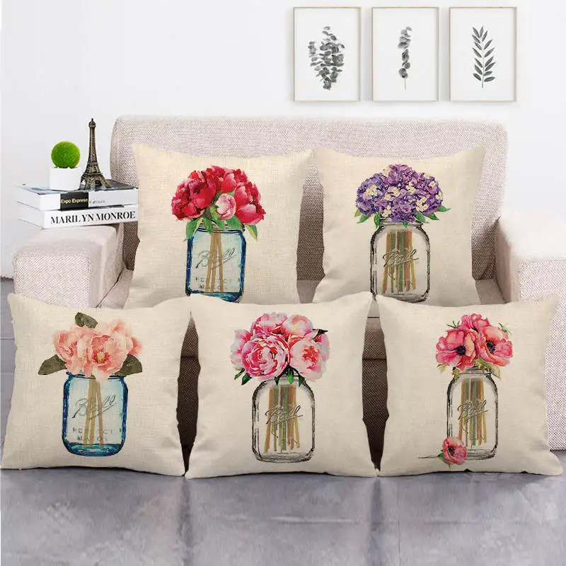 Льняные/Хлопковые наволочки для диванных подушек 45 х45 см|Наволочки| |