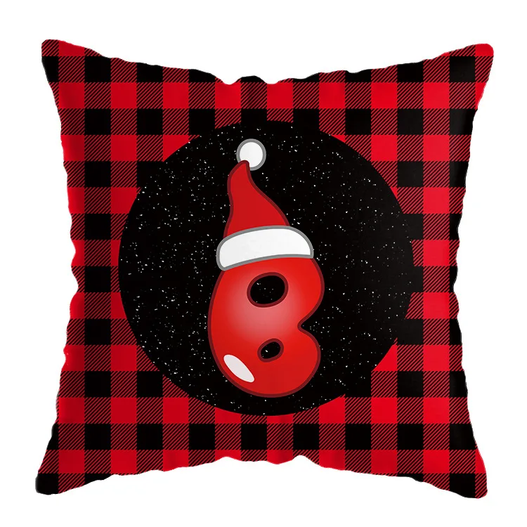 Чехол для подушки с буквенным принтом Рождественский чехол красная клетчатая