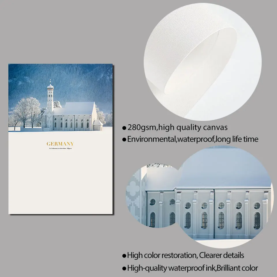 Городское здание плакат пейзаж настенное искусство природа холст живопись фото