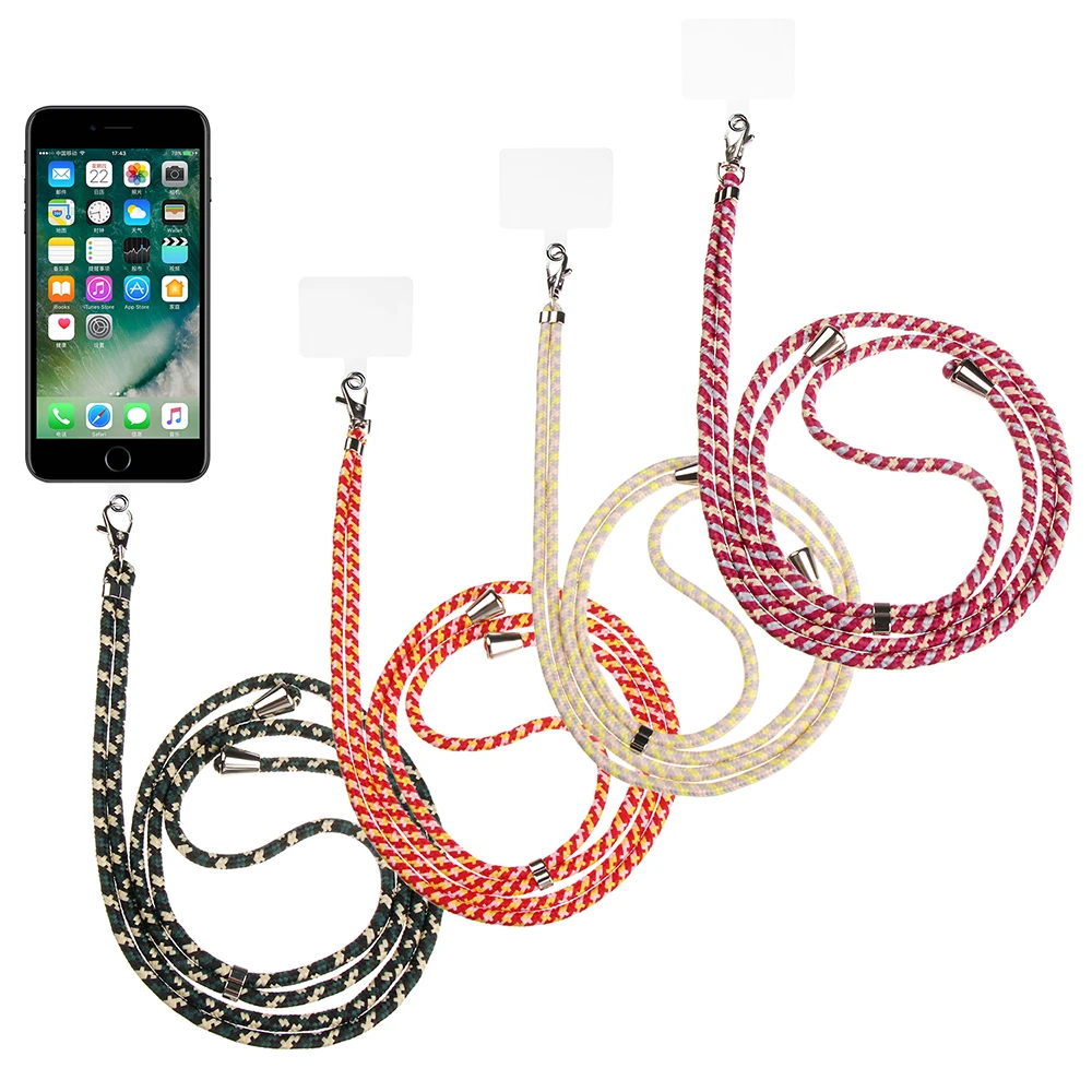 Universal Cell Phone Lanyards with Adjustable Detachable Nylon Neck Crossbody Lanyard with Transparent Durable Pads